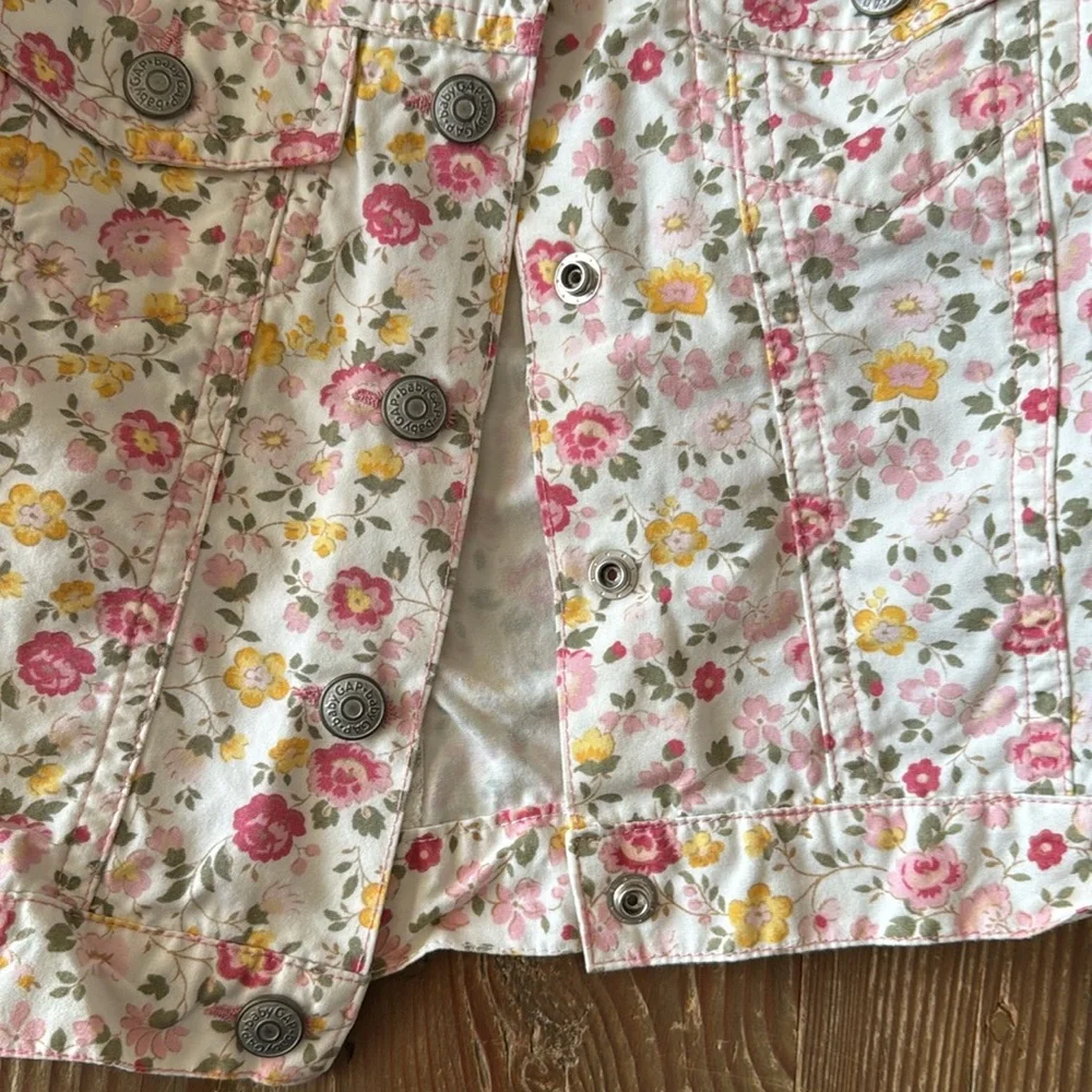 Gap floral cotton girls snap jacket size 3 light weight